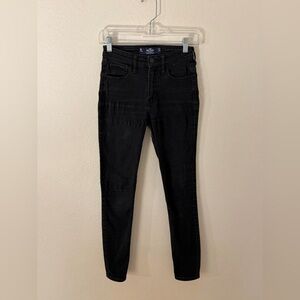 hollister high-rise black super skinny jeans 0